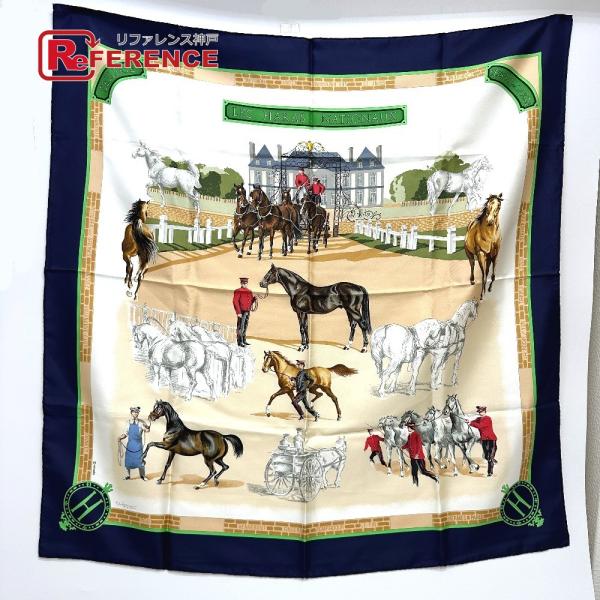 HERMES エルメス カレ90 LES HARAS NATIONAUX 国立種馬飼育場 スカーフ ...