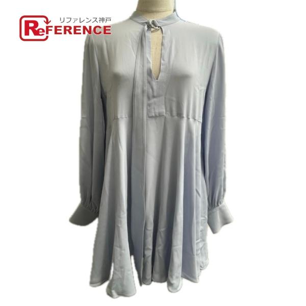 SPORTMAX スポーツマックス アパレル 長袖 フレア シャツワンピ ミニ丈 ワンピース ブルー...