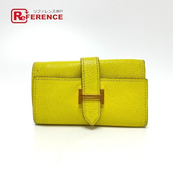 HERMES エルメス ベアン 4連 キーケース イエロー レディース【中古】