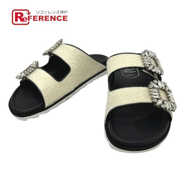 未使用 ROGER VIVIER ロジェヴィヴィエ スライディー ヴィヴ ストラス ビジューバックル...