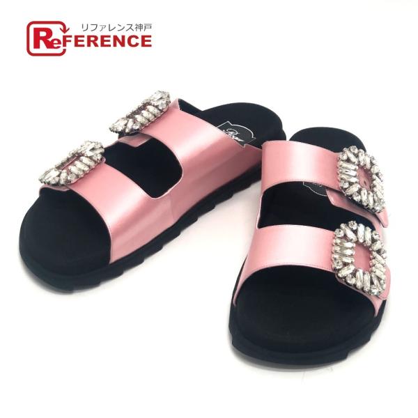 未使用 ROGER VIVIER ロジェヴィヴィエ スライディー ヴィヴ ストラス ニーマン マーカ...