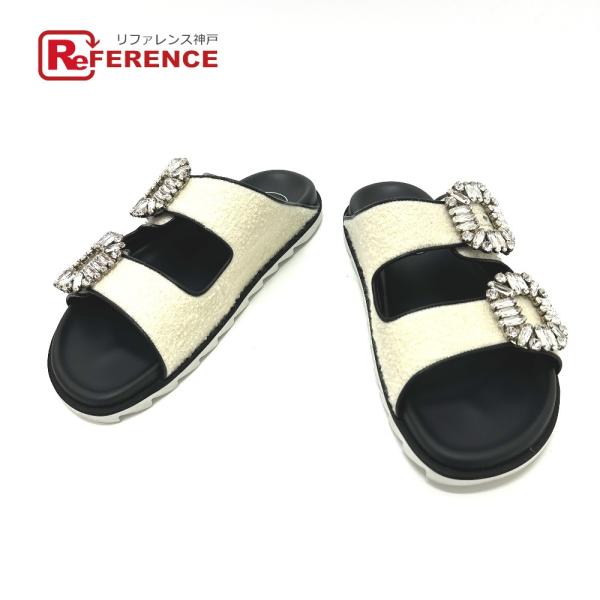 未使用 ROGER VIVIER ロジェヴィヴィエ スライディー ヴィヴ ストラス ビジューバックル...