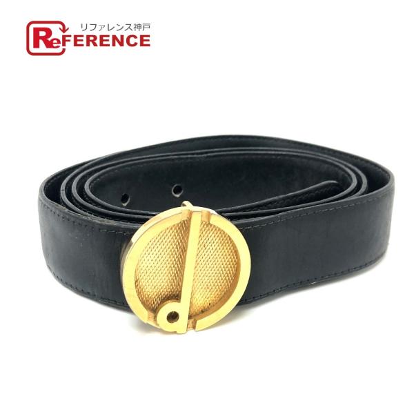 Dunhill ダンヒル ロゴ金具 ベルト ブラック メンズ【中古】