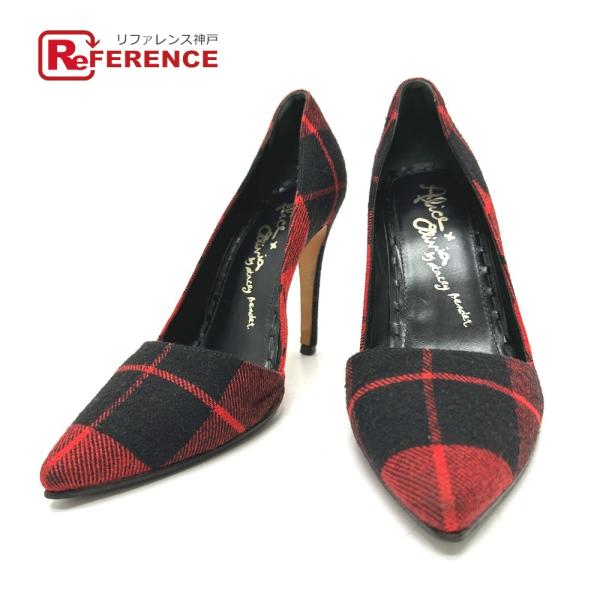 alice+olivia アリスアンドオリビア チェック 靴 シューズ ハイヒール ピンヒール ポイ...
