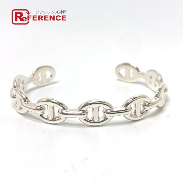 未使用 HERMES エルメス シェーヌダンクル アンシェネ MM バングル シルバー レディース【...