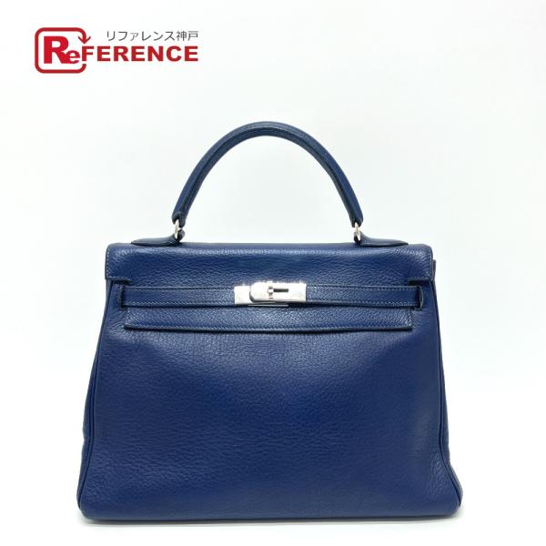 HERMES エルメス 内縫い カバン 2WAY ケリー32 ハンドバッグ ショルダーバッグ ブルー...