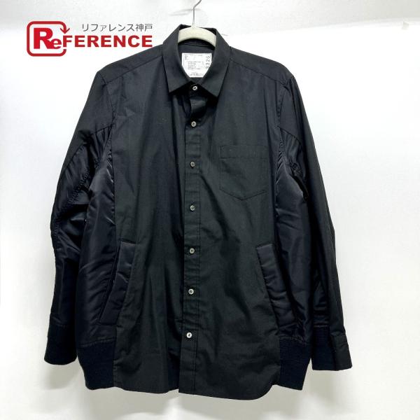 Sacai サカイ 24-03326M COTTON OXFORD NYLON TWILL SHIR...