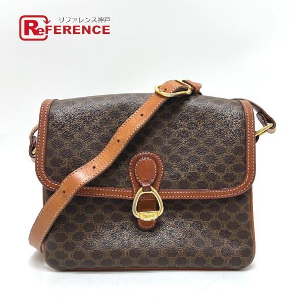 CELINE セリーヌ マカダム 斜め掛け カバン バッグ ショルダー ショルダーバッグ ブラウン ...