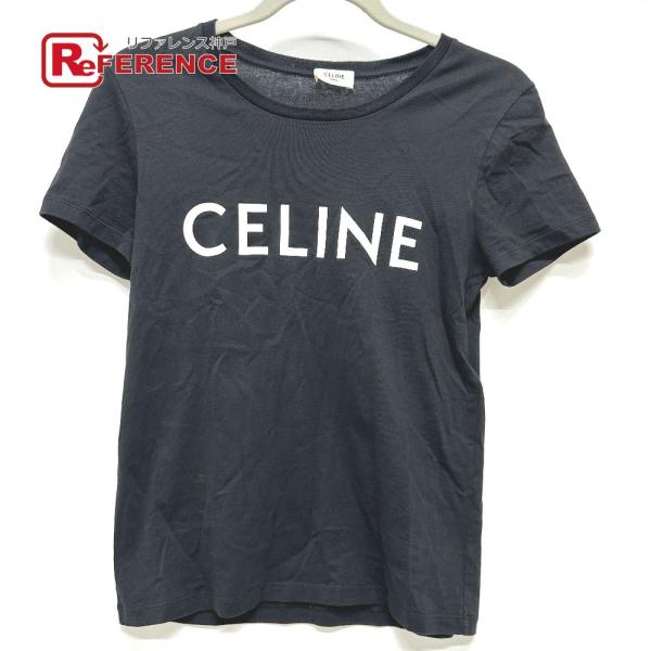 CELINE セリーヌ ロゴ 半袖Ｔシャツ ブラック レディース【中古】