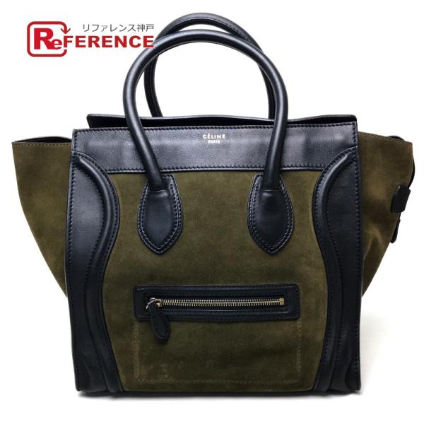 CELINE セリーヌ ラゲージ ミニショッパー ショルダーバッグ 肩掛け カーキ トートバッグ ス...