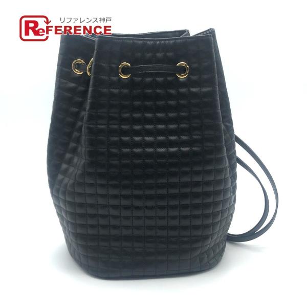 未使用 CELINE セリーヌ  188373BFI スモール Cチャーム 巾着  リュック・デイパ...