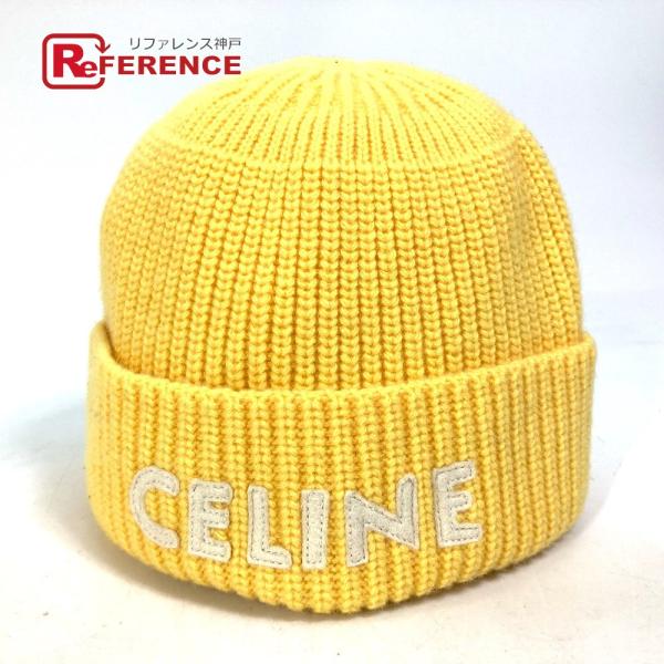 CELINE セリーヌ 2A61W535Q ロゴ エンブロイダリー ビーニー 帽子 ニット帽 ニット...