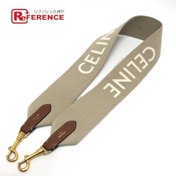 CELINE セリーヌ 49S012 ロゴ ジャガード ショート ショルダーストラップ ベージュ レ...