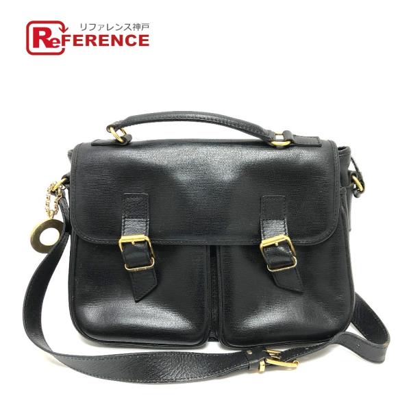 CELINE セリーヌ サークルチャーム Wポケット 2WAYバッグ ショルダーバッグ ブラック レ...