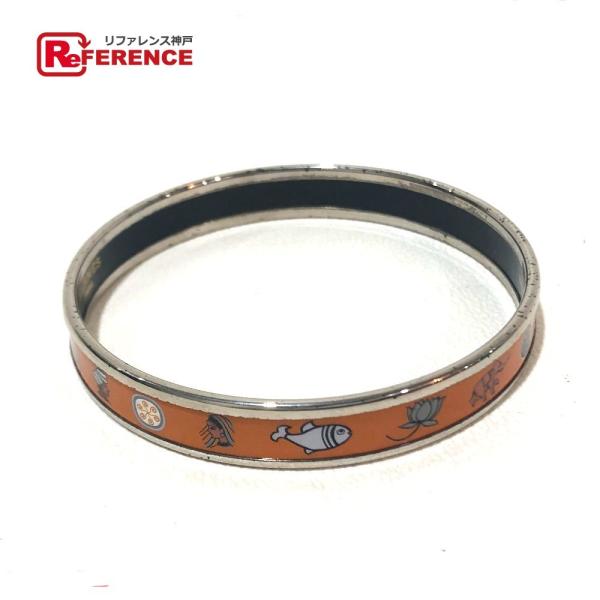 HERMES エルメス 七宝焼バングルブレスレット エマイユPM メンズ レディース 七宝焼き オレ...