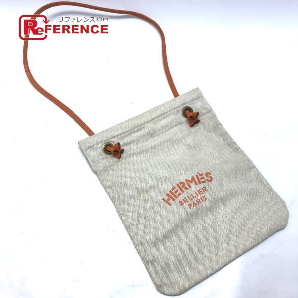 HERMES エルメス アリーヌPM 肩掛け ロゴ カバン ショルダーバッグ オレンジ レディース【...
