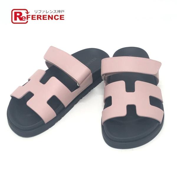 新品同様 HERMES エルメス シプレ Hロゴ バイカラー 靴 シューズ フラット サイズ36 レ...