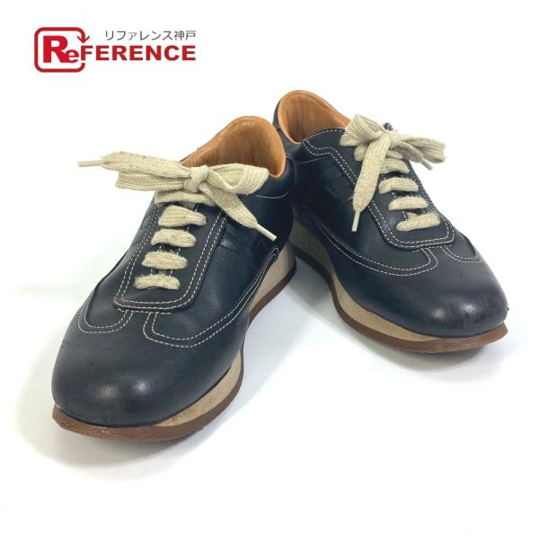 HERMES エルメス Hロゴ クイック 靴 アパレル 婦人靴 スニーカー レザー ブラック レディ...