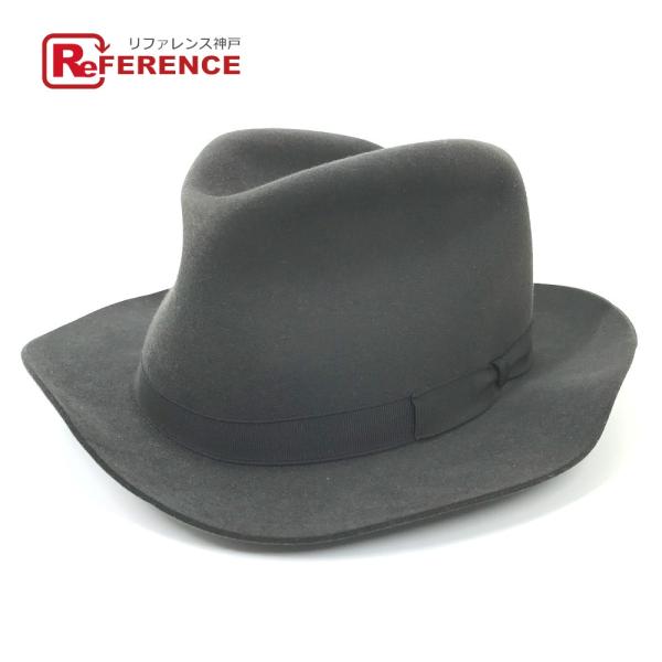 HERMES エルメス 帽子 ハット帽 ハット グレー系 メンズ【中古】