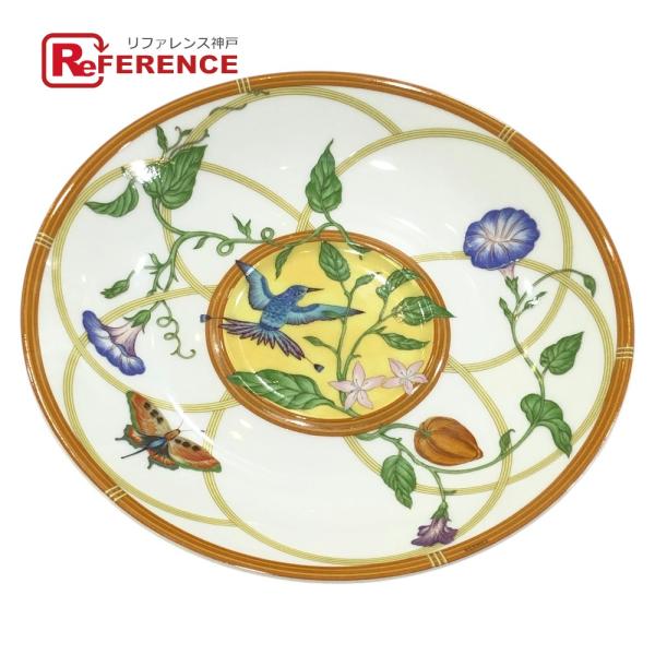 HERMES エルメス シエスタ キッチン用品 食器 ソーサー 花 鳥 蝶 お皿 マルチカラー ユニ...