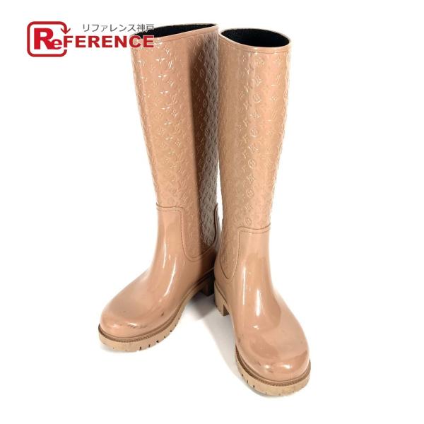 LOUIS VUITTON ルイヴィトン ロング レインブーツ 長靴 シューズ ロングブーツ モノグ...