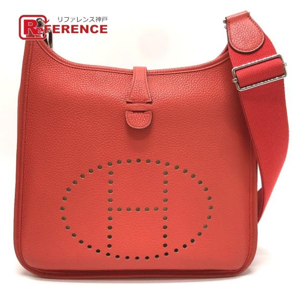 HERMES エルメス エブリンPM 3 カバン 斜め掛けバッグ ショルダーバッグ ルージュピヴォワ...