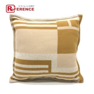 HERMES クッション Hディ アゴナル カシミヤ ピンク イエロー : JJ  