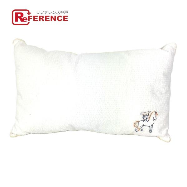 未使用 HERMES エルメス カブリオル ピロー 枕 インテリア 馬 シュバル クッション グリ・...