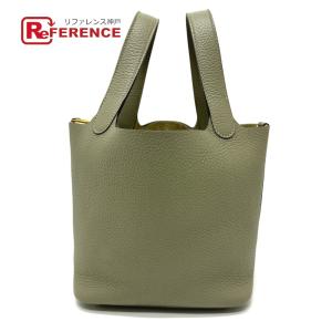 新品同様 HERMES エルメス ピコタンロックPM カバン ハンドバッグ セージ グレー レディース【中古】