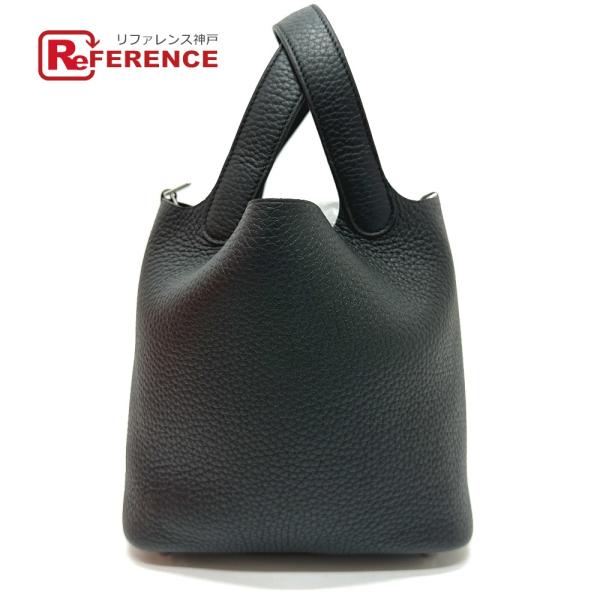 未使用 HERMES エルメス ピコタンロックPM カバン ハンドバッグ SV金具 ブラック レディ...