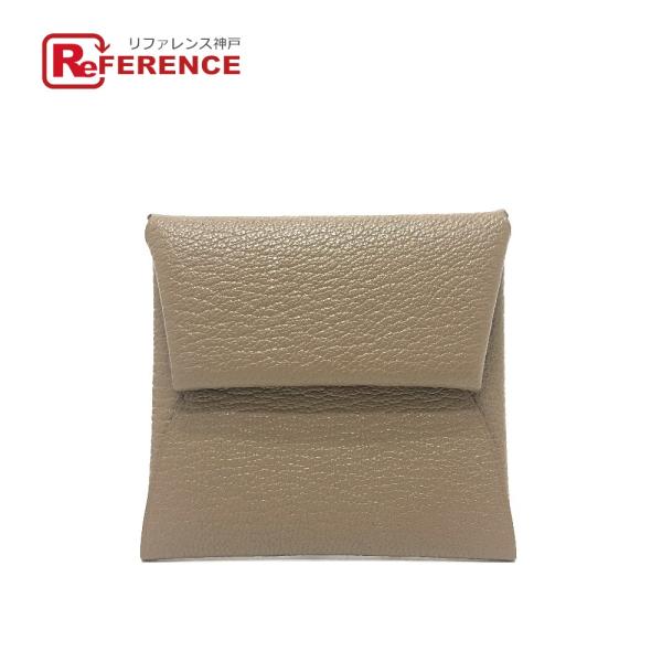 HERMES エルメス バスティア 小銭入れ 財布 ウォレット コインケース エトゥープ ベージュ ...