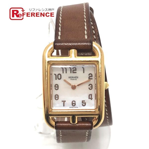 HERMES エルメス CC1.170 K18PG ケープコッド ドゥブルトゥール シェル文字盤 ク...
