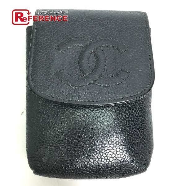 CHANEL シャネル A13511 CC ココマーク タバコケース ポーチ シガレットケース ブラ...