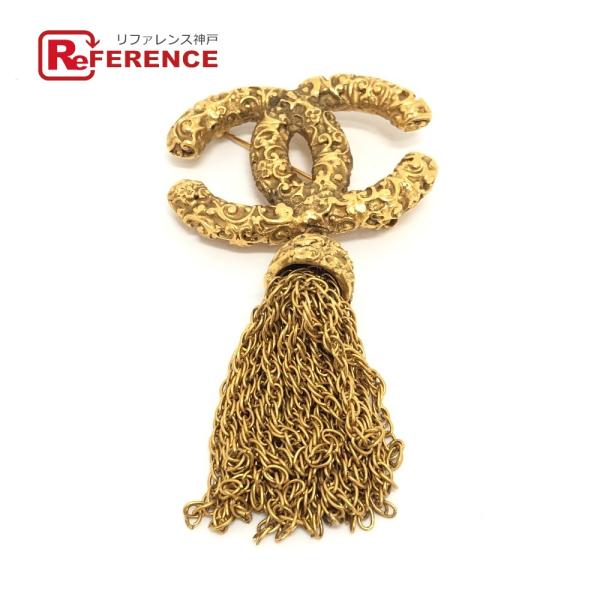 CHANEL シャネル ココマーク フリンジ 溶岩 ブローチ 小物 ブランド小物 アクセサリー 93...