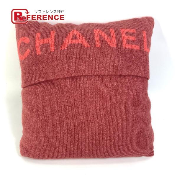 CHANEL シャネル インテリア ピロー 枕 ロゴ ニット クッション ウール レッド レディース...