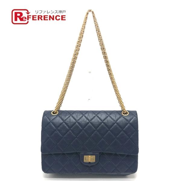 新品同様 CHANEL シャネル マトラッセ ダブルフラップ 2.55 肩掛け 斜め掛け チェーン ...