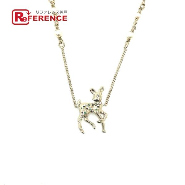 未使用 CHANEL シャネル G26 バンビ フェイクパール ネックレス ゴールド レディース【中...