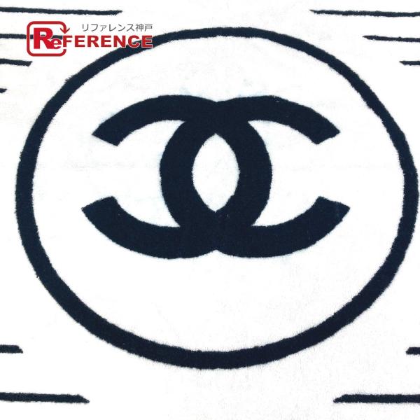 CHANEL シャネル バスタオル インテリア ボーダー CC ココマークストライプ ビーチタオル ...