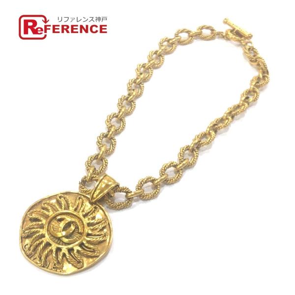 CHANEL シャネル ココマーク 太陽モチーフ チェーン ヴィンテージ 94A ネックレス ゴール...