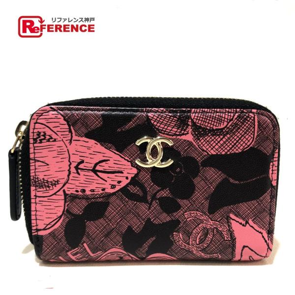 新品同様 CHANEL シャネル  カメリア 小銭入れ ココマーク コインケース レザー レディース