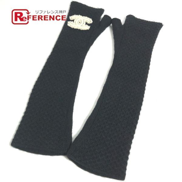 美品 CHANEL シャネル CC ココマーク ロング アームウォーマー グローブ 指なし 18B ...