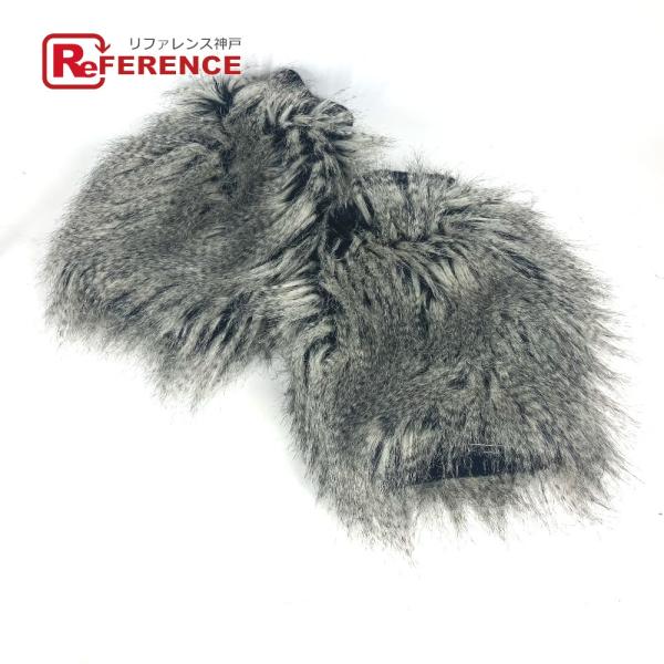 CHANEL シャネル アームウォーマー ファー グローブ 衣装 手袋 グレー レディース【中古】