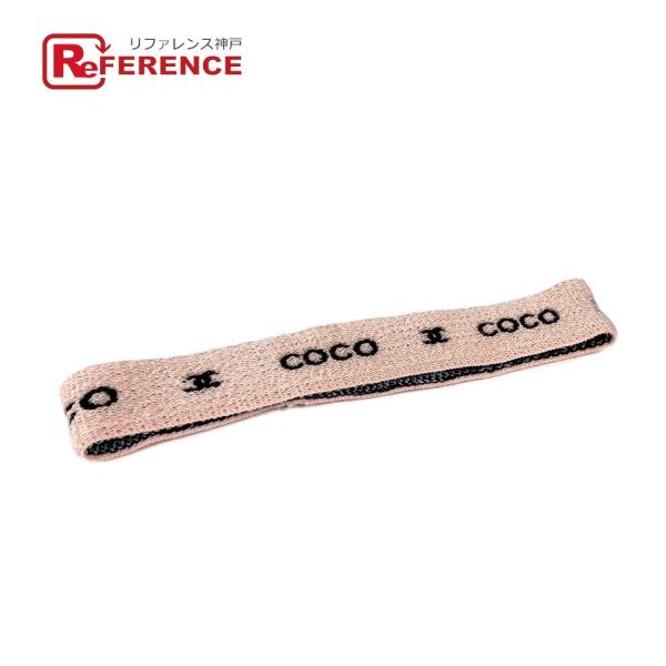 CHANEL シャネル COCO ロゴ ヘッドバンド ヘッドバンド ヘアアクセサリー ヘアバンド ピ...