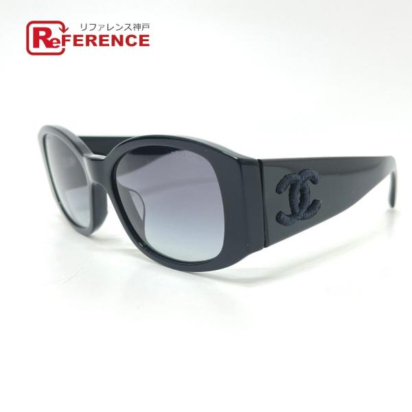 CHANEL シャネル OCH5450-A 刺繍 ココマーク アイウェア サングラス ブラック レデ...