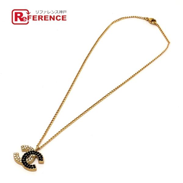 CHANEL シャネル ココマーク ラインストーン アクセサリー ペンダント 03Ｃ ネックレス ゴ...