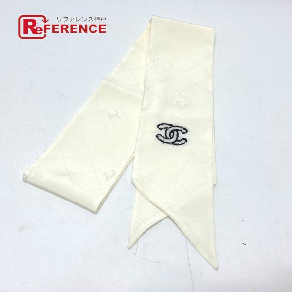 未使用 CHANEL シャネル ココマーク マトラッセ アパレル バンドースカーフ スカーフ ホワイ...