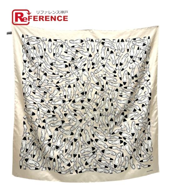 CHANEL シャネル パンプスモチーフ アパレル小物 ストール 大判 スカーフ ベージュ レディー...