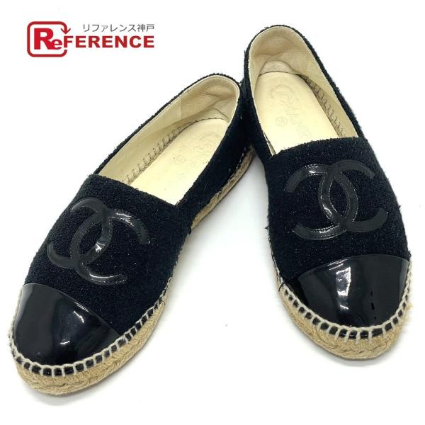 CHANEL シャネル G29762 CCココマーク エスパドリーユ フラットシューズ スリッポン ...