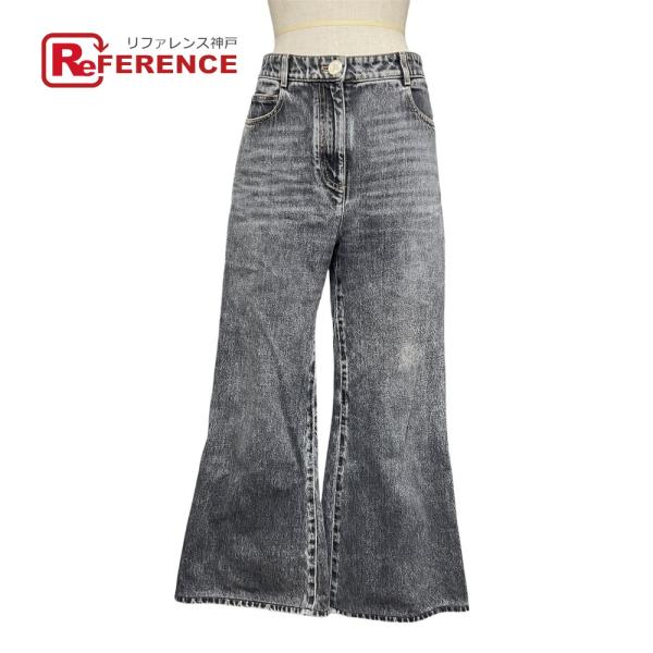 美品 CHANEL シャネル P74544 デニム ワイド フレア アパレル ボトムス ジーンズ デ...