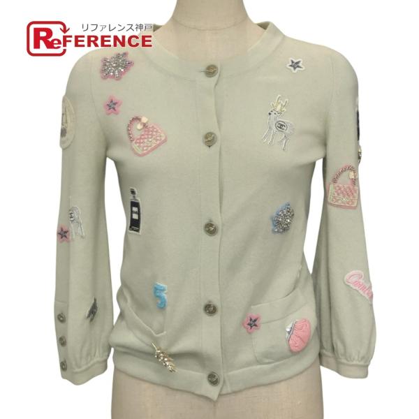 CHANEL シャネル P32745 パッチワーク ワッペン ビーズ装飾 アパレル トップス 長袖 ...